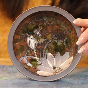 滴釉壶承陶瓷茶盘家用茶具茶托盘茶道器具茶具配件轻奢果盘高颜值