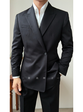 夏季新款意式那不勒斯西服套装男士商务休闲西服套装949