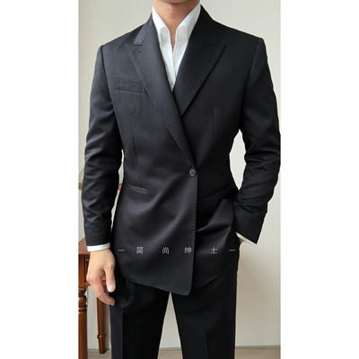 夏季新款意式那不勒斯西服套装男士商务休闲西服套装949