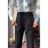 休闲裤 22200男士 轻奢 高腰复古绅士人字纹肌理感那不勒斯西裤 新款