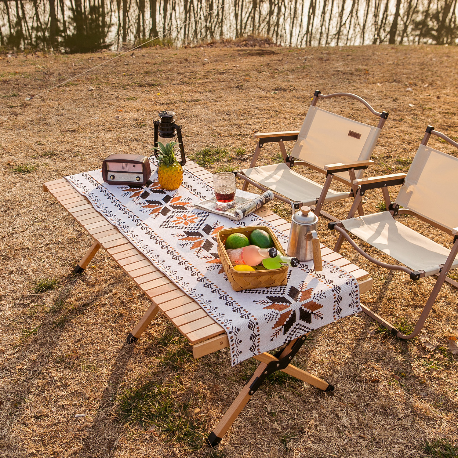 民族风户外露营蛋卷桌桌旗桌布毯