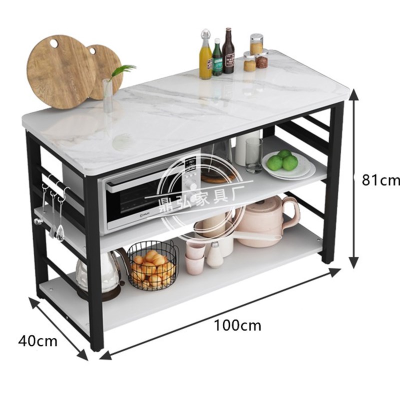 岩板厨房置物架切菜桌落地多层家用操作台微波炉烤箱收纳架储物架