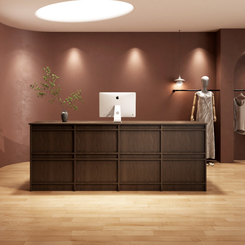 服装店收银台简约女装店小型柜台商用复古风吧台前台接待台收银台