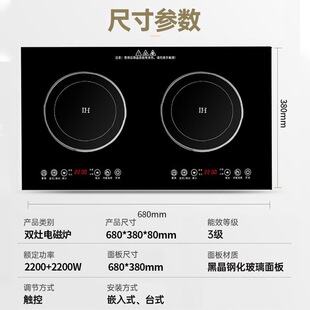 110V dual stove induction cooker with embedded dual head ele