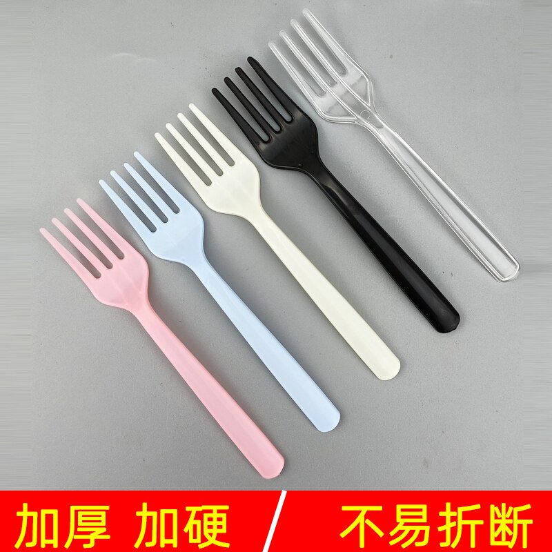 一次性食品级塑料蛋糕叉100支图片