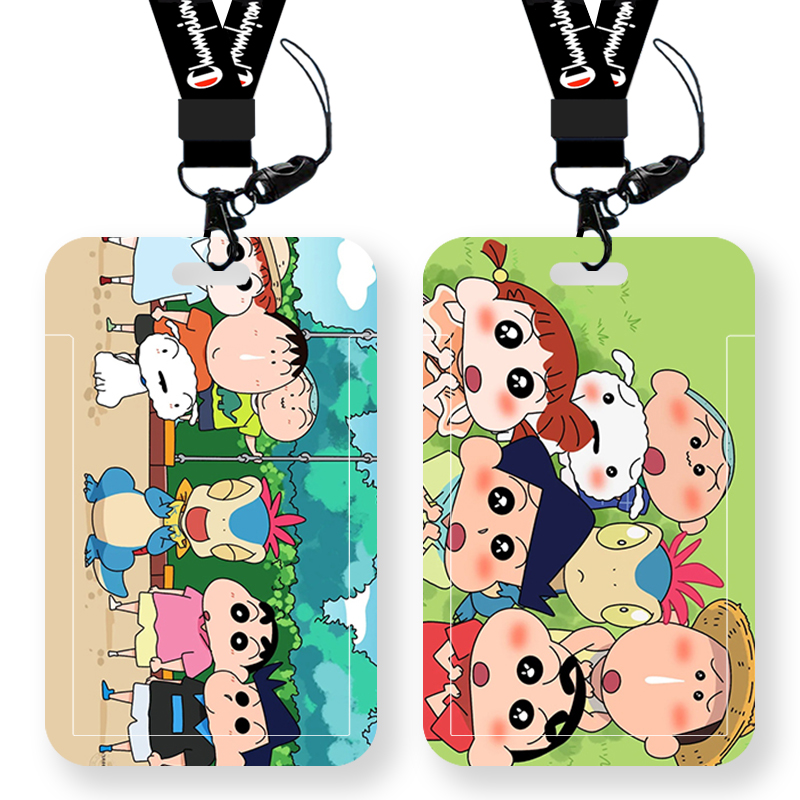 学生饭卡套地铁羊城通公交卡挂脖门禁滑盖蜡笔小新我们的恐龙日记