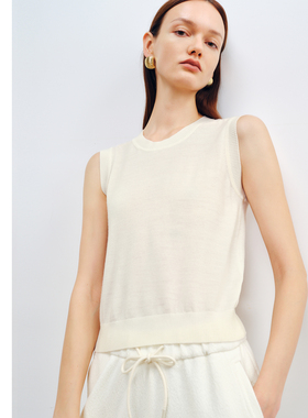 CHICC3进口120S羊毛Basic无袖内搭针织衫