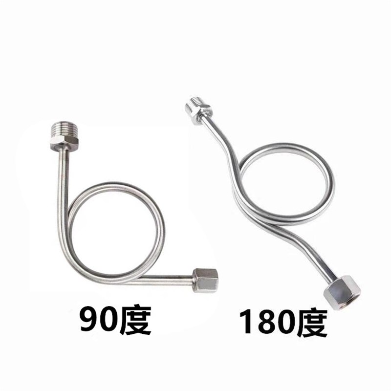 304不锈钢压力表缓冲管 316L活接表弯内外丝双头4分201连接冷凝管