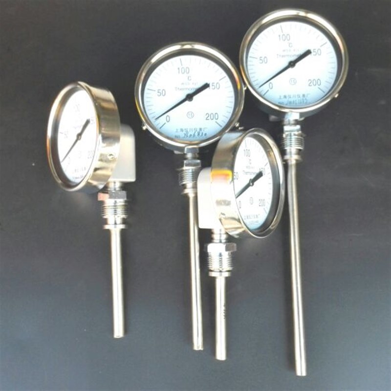 仪表 双金属温度计 wss-411 0-20y0 L=75mm 100mm 150-200mm