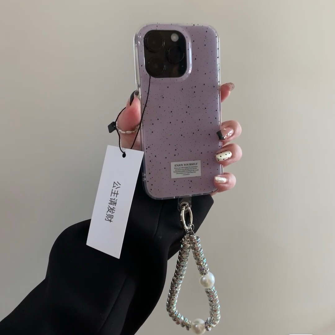 韩风紫色泼墨壳适用iPhone16手机壳15promax苹果13/14防摔12小众简约
