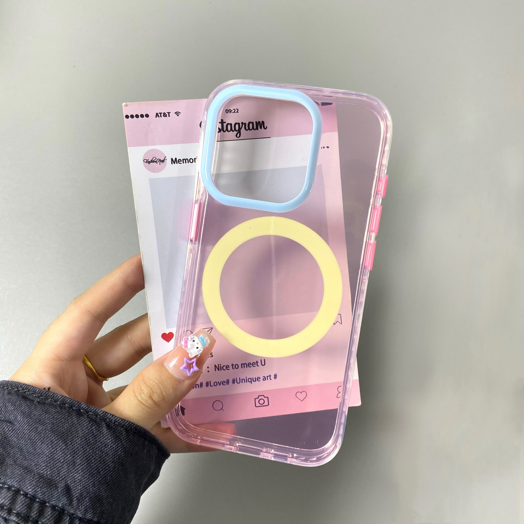 少女粉撞色透明磁吸壳适用iPhone17手机壳苹果16promax防摔15/14/13简约12