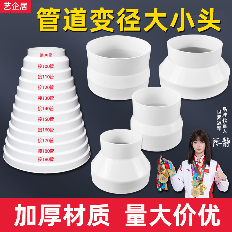 塑料大小头变径管排风管烟管变径圈pvc管道转换接头止逆阀变径器