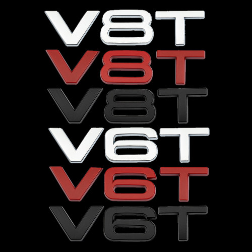 适用奥迪车标A4A6Q3Q7A8L四驱V6T车贴Q5后尾标字标侧标V8T车身贴