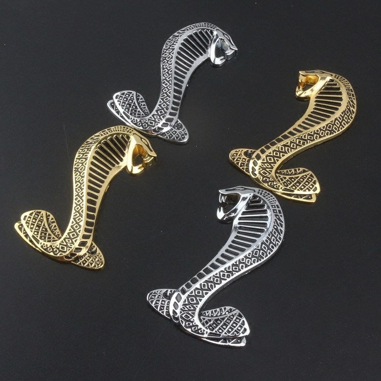 3D立体金属中网车标贴 汽车野马改装眼镜蛇车贴 蛇蝰蛇中网标