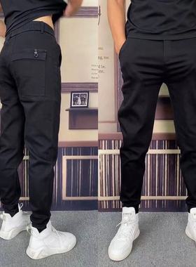 682春秋新款黑色修身显瘦束脚裤弹力小脚精神百搭休闲牛仔裤男潮