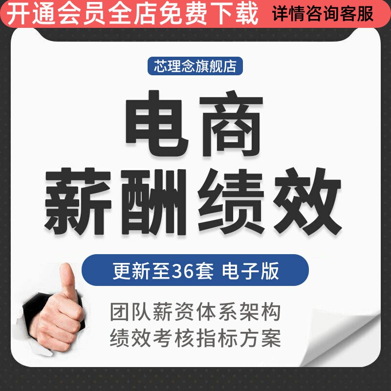 电子商务公司天猫淘宝网店团队薪水酬金设计体系员工绩效考核方案淘宝电商岗位薪资电商团队绩效薪酬提成方案