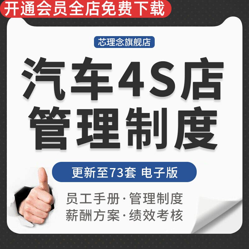 汽车4s店汽贸展厅前台配件库存财务售后档案管理奖惩绩效考核制度4S店保安管理制度售后服务员工考勤管理制度