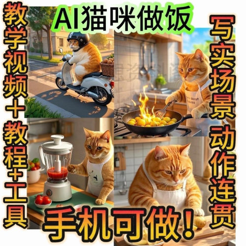 【秒发】AI萌宠做饭短视频