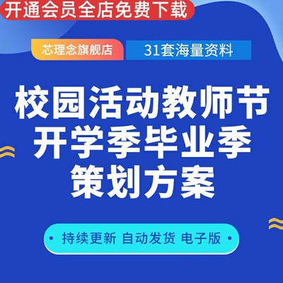 校园活动教师节开学季毕业季策划方案以及PPT/PDF成品模板品牌营销推广策划等