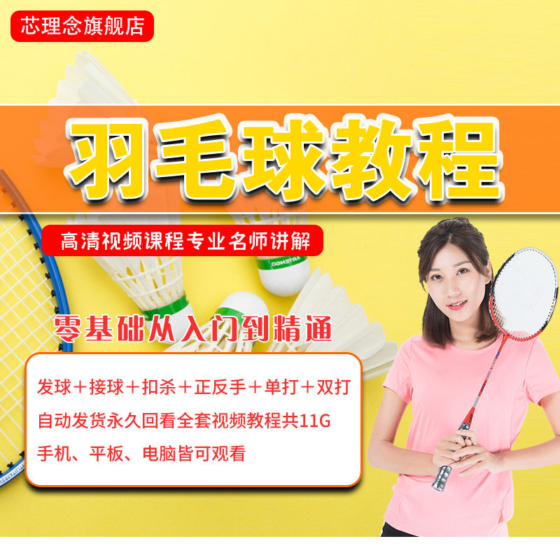 学打羽毛球视频教程零基础自学教学技术训练战术成人儿童运动课程