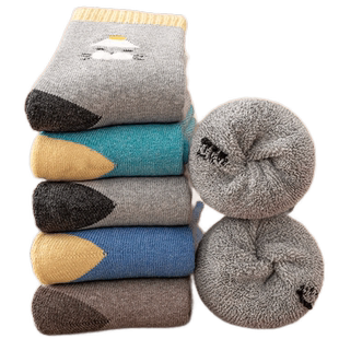 冬季童袜加绒加厚保暖儿童袜子棉男中大童棉袜宝宝中筒毛圈袜男孩