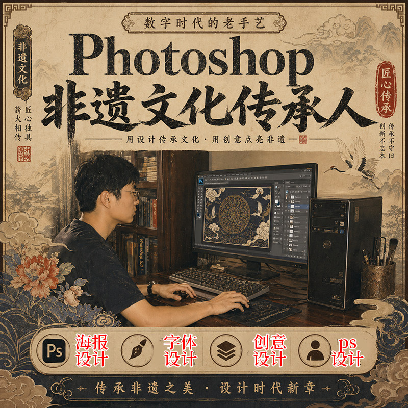 代做PS平面广告设计海报头像定制