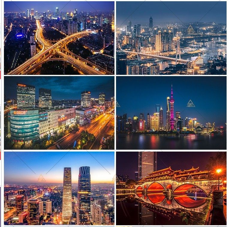 高清jpg素材城市夜景图片都夜生活霓虹灯光工程北京上海广州香港