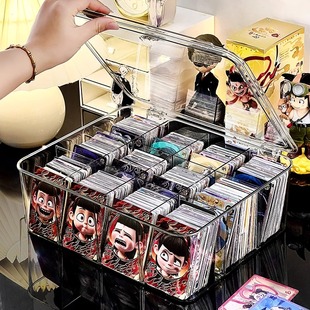 哪咤卡片收纳盒分格大容量儿童奥特曼小马宝莉识字透明亚克力盒子