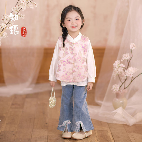 女童汉服新中式马甲2026春秋新款