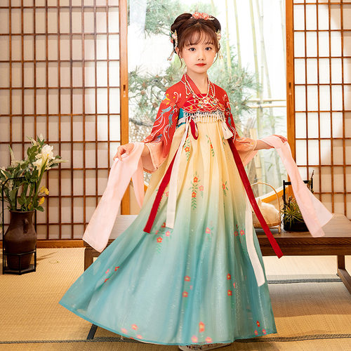 古风超仙汉服唐装仙女裙女童春秋