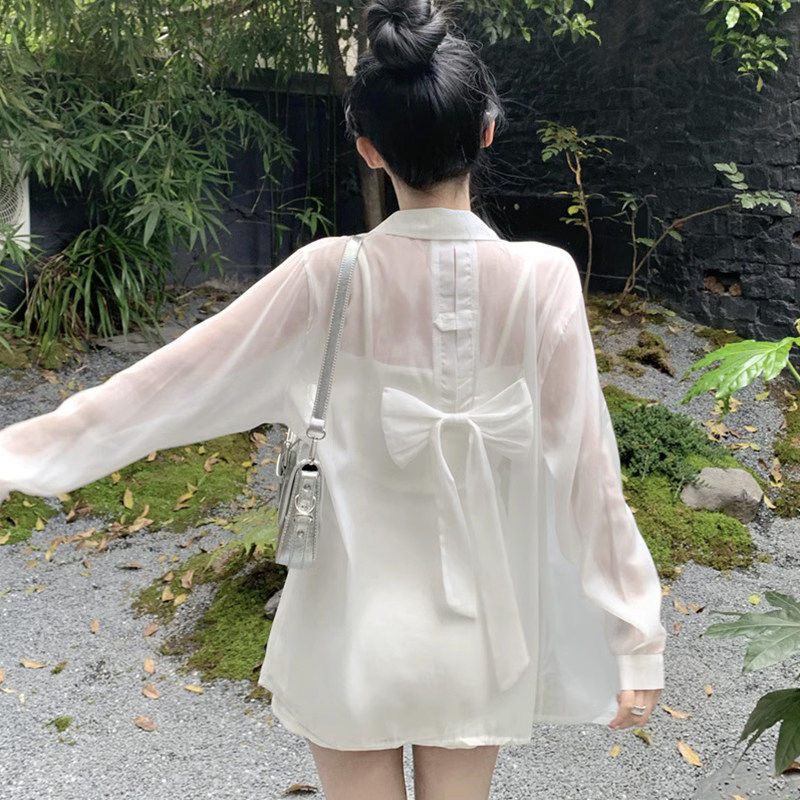 设计感蝴蝶结防晒开衫薄