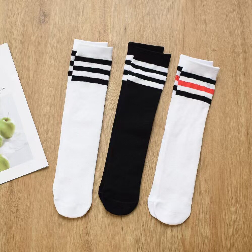 舞蹈表演袜儿童长筒袜夏季网眼女童小腿袜精梳棉薄款学生男足球袜