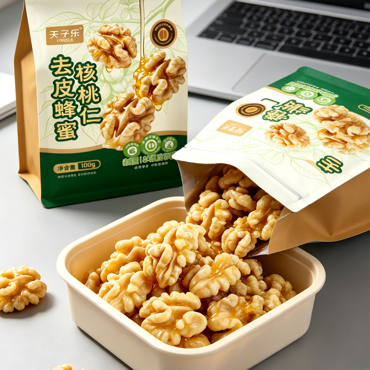 办公室零食蜂蜜去皮核桃仁单独小包装充饥下午茶健康休闲食品小吃