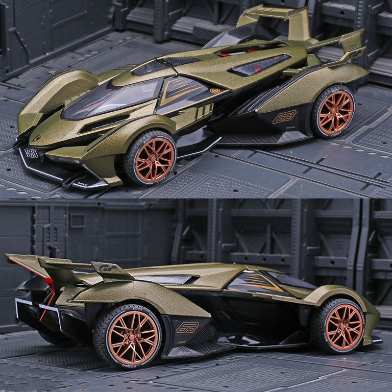 남자 친구를 위한 생일 선물 컬렉션을 위한 소리와 빛을 갖춘 시뮬레이션된 대형 1:24V12 합금 자동차 모델