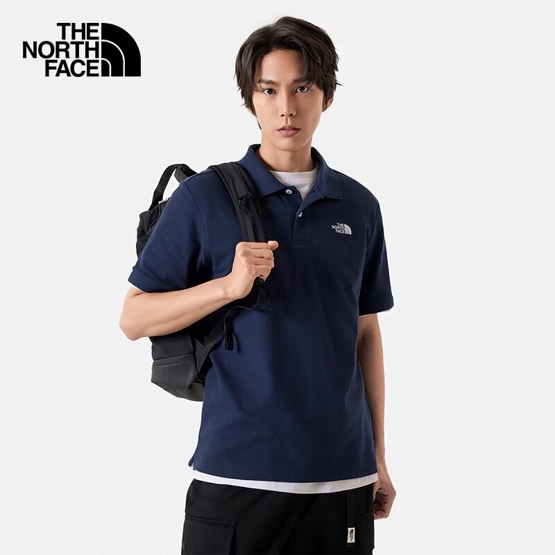 thenorthface北面短袖polo衫男2024春夏户外透气棉质翻领t恤87ux