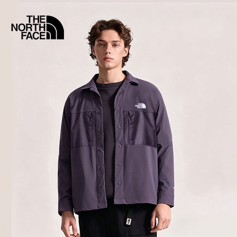 TheNorthFace北面衬衫男26春夏新款户外轻薄舒适透气翻领外套8HQZ