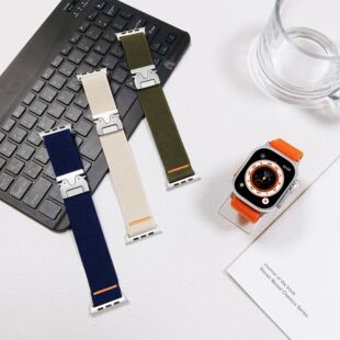 适用苹果iwatch s10 s9手表表带尼龙编织回环降落伞卡扣苹果表带