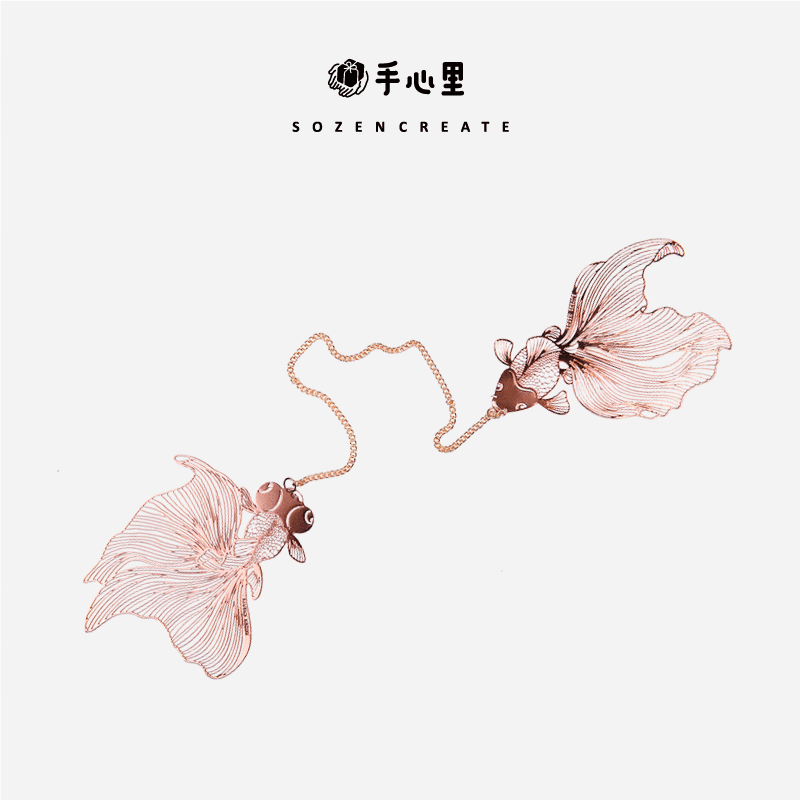 手心里金鱼书签精美文艺风小礼物