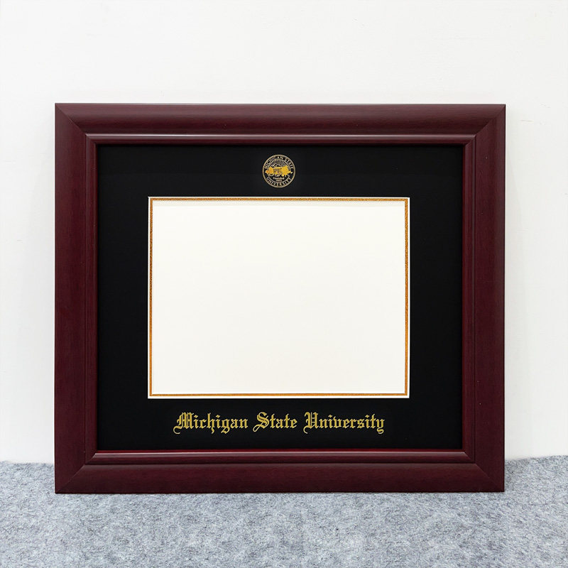 美国高校letter画框相框毕业证书展示框装裱实木挂墙装饰框a4尺寸