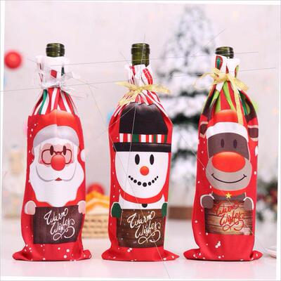 Christmas print wine bottle set red wine bottle set酒瓶套