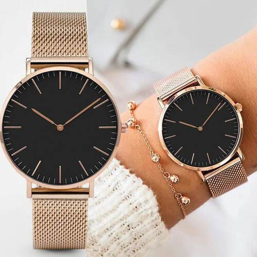 Luxury Rose Gold Watch Women Bracelet Watches Top Brand Ladi