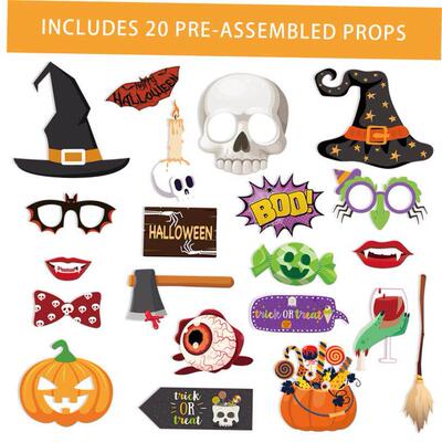 20pcs Halloween Photo Booth Props Funny Glasses Pumpkin