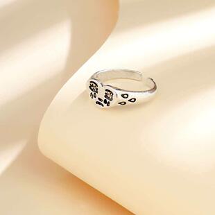 Ring ins retro personality crying face opening adjustable ri