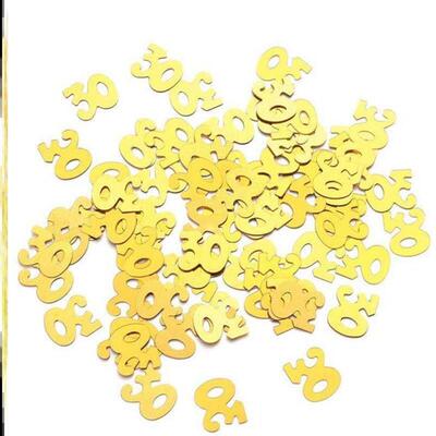 Gold Black 18 30 40 50 60 Confetti Happy Birthday Star纸屑