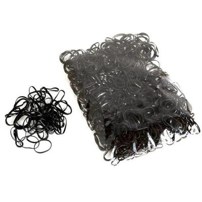 1000PCS Disposable Black Elastic Hair Band Rope For Kids Gir