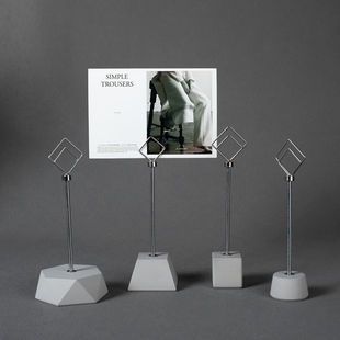 立式 便签夹标签夹名片架卡片夹明信片底座照片夹子拾觉桌面摆件