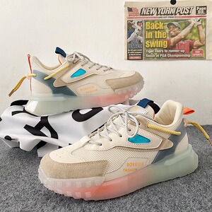 2021新款增高网面休闲港风运动网红鞋老爹鞋男XZ517-1 XZ9962 P60图片