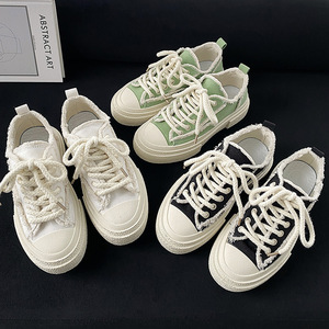 帆布鞋2024新款小众设计厚底板鞋学生男款潮鞋XZ517-1 XZ7001 P55图片