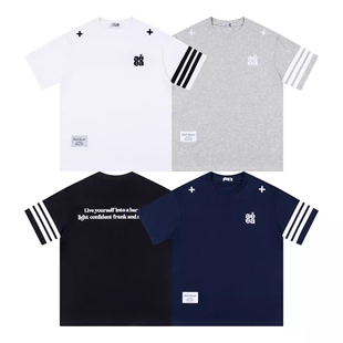 高级感美式复古贴布字母刺绣宽松短袖T恤女夏季新款别致上衣重工