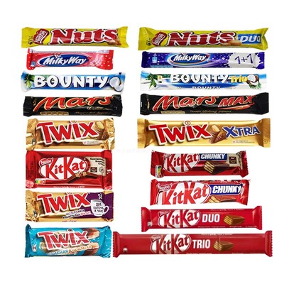 临期甩卖俄罗斯进口BOUNTY TWIX KITKAT MARS NUTS MIlkyWay CHOC